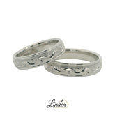 Silber 925 rhodinierte Partnerringe – Freundschaftsringe Set für Paare – Damen- & Herrenring | S-259/5